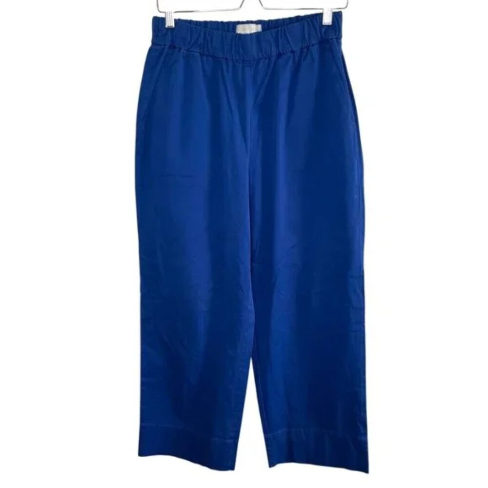 Everlane Womens The Easy Pant Pull On Stretch Waist Blue Organic Cotton 10